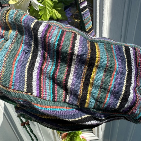 Elephant Bag Crossbody Pink Green Purple Fabric - Picture 4 of 7